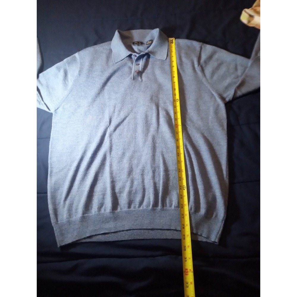 Jos A Bank Signature Sweater Mens‎ XL Blue Merino Wool Polo Casual - Picture 3 of 5